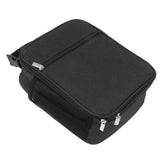 Insulated Lunch Bag 6L Oxford Fabric Leakproof Lining Portable Handle Zippered Lunch Bag for Outdoor Camping Beach Black - Top-Down View