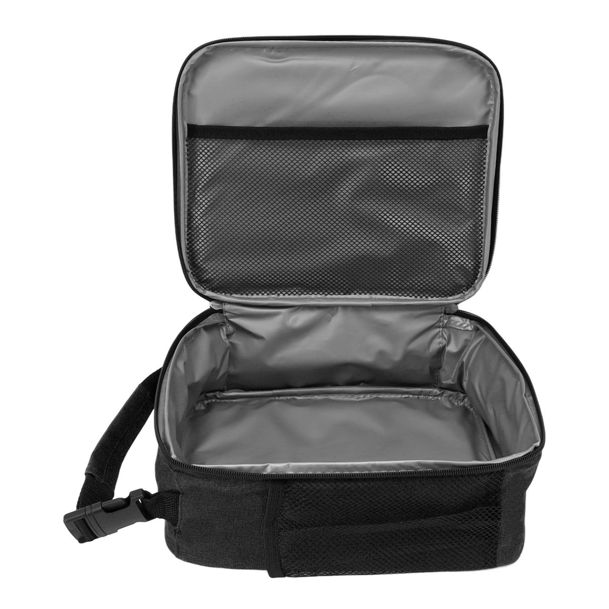 Insulated Lunch Bag 6L Oxford Fabric Leakproof Lining Portable Handle Zippered Lunch Bag for Outdoor Camping Beach Black