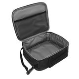 Insulated Lunch Bag 6L Oxford Fabric Leakproof Lining Portable Handle Zippered Lunch Bag for Outdoor Camping Beach Black