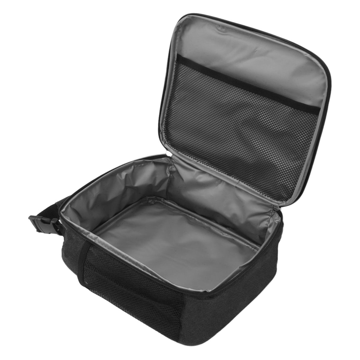 Insulated Lunch Bag 6L Oxford Fabric Leakproof Lining Portable Handle Zippered Lunch Bag for Outdoor Camping Beach Black