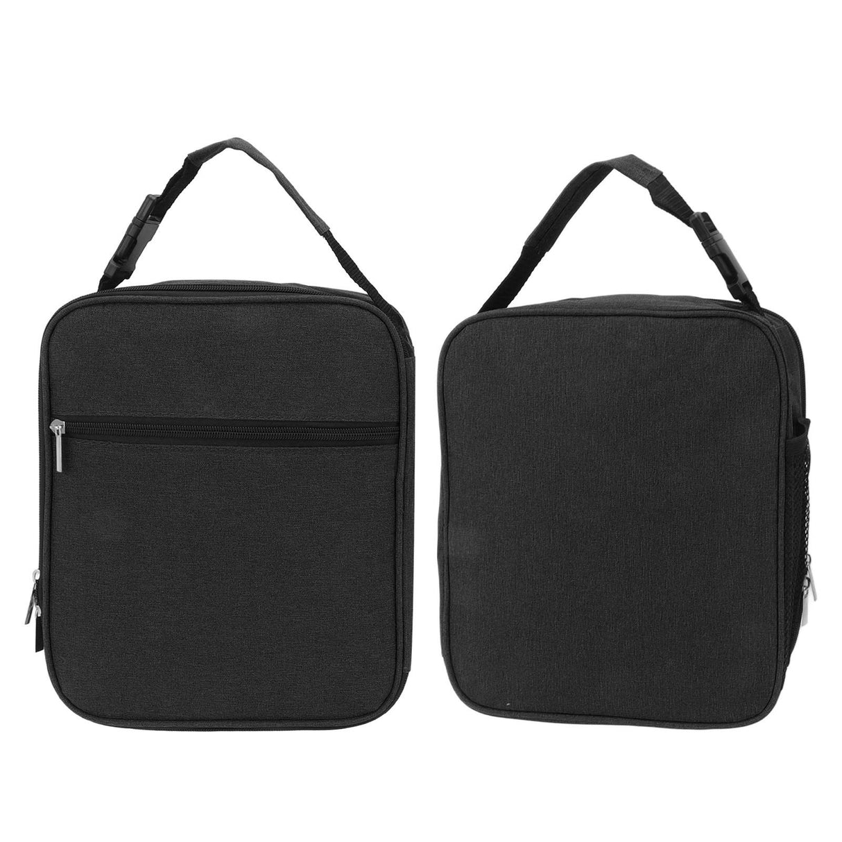 Insulated Lunch Bag 6L Oxford Fabric Leakproof Lining Portable Handle Zippered Lunch Bag for Outdoor Camping Beach Black