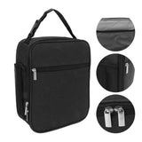 Insulated Lunch Bag 6L Oxford Fabric Leakproof Lining Portable Handle Zippered Lunch Bag for Outdoor Camping Beach Black