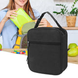 Insulated Lunch Bag 6L Oxford Fabric Leakproof Lining Portable Handle Zippered Lunch Bag for Outdoor Camping Beach Black