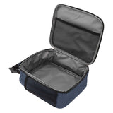 Insulated Lunch Bag 6L Oxford Fabric Leakproof Lining Portable Handle Zippered Lunch Bag for Outdoor Camping Beach Navy Blue - Close-Up Angle