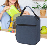 Insulated Lunch Bag 6L Oxford Fabric Leakproof Lining Portable Handle Zippered Lunch Bag for Outdoor Camping Beach Navy Blue - Extra Image