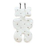 Soft Baby Stroller Seat Cushion Breathable Pure Cotton Infant Car Seat Head Neck Body Support Thin Style Olive