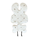 Soft Baby Stroller Seat Cushion Breathable Pure Cotton Infant Car Seat Head Neck Body Support Thin Style Olive