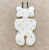 Soft Baby Stroller Seat Cushion Breathable Pure Cotton Infant Car Seat Head Neck Body Support Thin Style Olive - 45-Degree Angle