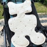 Soft Baby Stroller Seat Cushion Breathable Pure Cotton Infant Car Seat Head Neck Body Support Thin Style Tulip