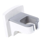 Wall Mounted Hair Dryer Holder Punch Free Self Adhesive Blow Dryer Holder for Bathroom Washroom White - Front View