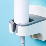 Wall Mounted Hair Dryer Holder Punch Free Self Adhesive Blow Dryer Holder for Bathroom Washroom White - 45-Degree Angle