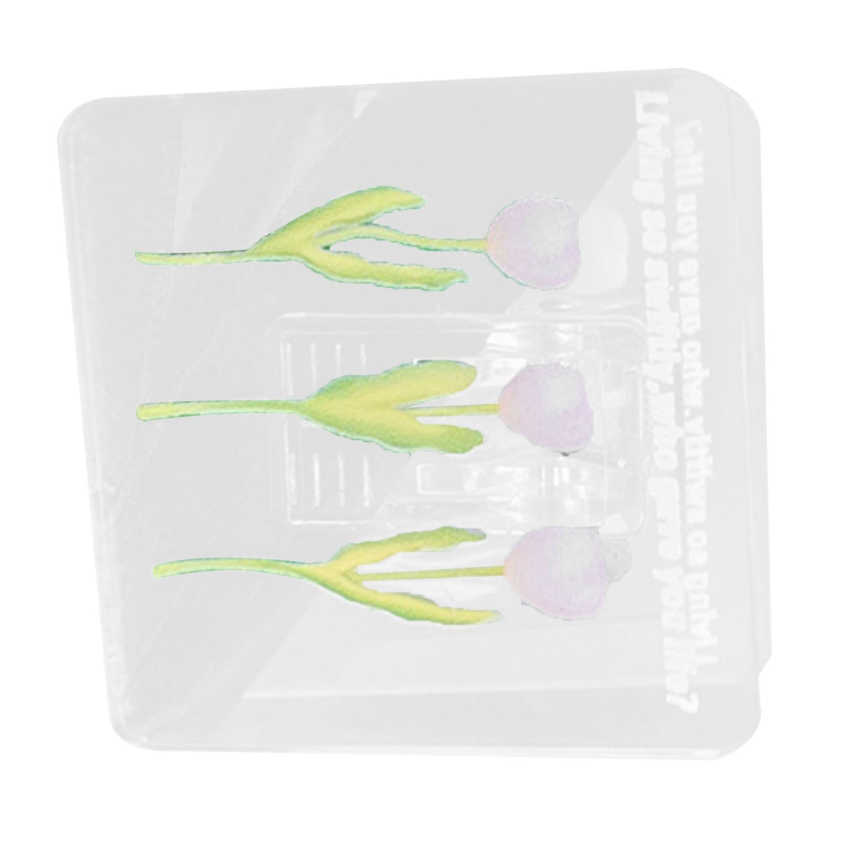 Double Sided Photo Clip Acrylic Tulip Pattern Multifunctional Transparent Paper Clamp for Organization Light Pink