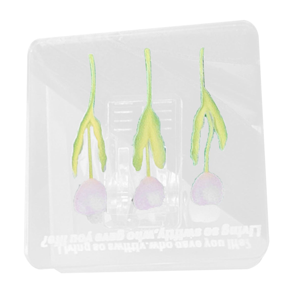 Double Sided Photo Clip Acrylic Tulip Pattern Multifunctional Transparent Paper Clamp for Organization Light Pink