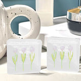 Double Sided Photo Clip Acrylic Tulip Pattern Multifunctional Transparent Paper Clamp for Organization Light Pink