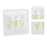 Double Sided Photo Clip Acrylic Tulip Pattern Multifunctional Transparent Paper Clamp for Organization Light Pink