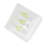 Double Sided Photo Clip Acrylic Tulip Pattern Multifunctional Transparent Paper Clamp for Organization Light Pink