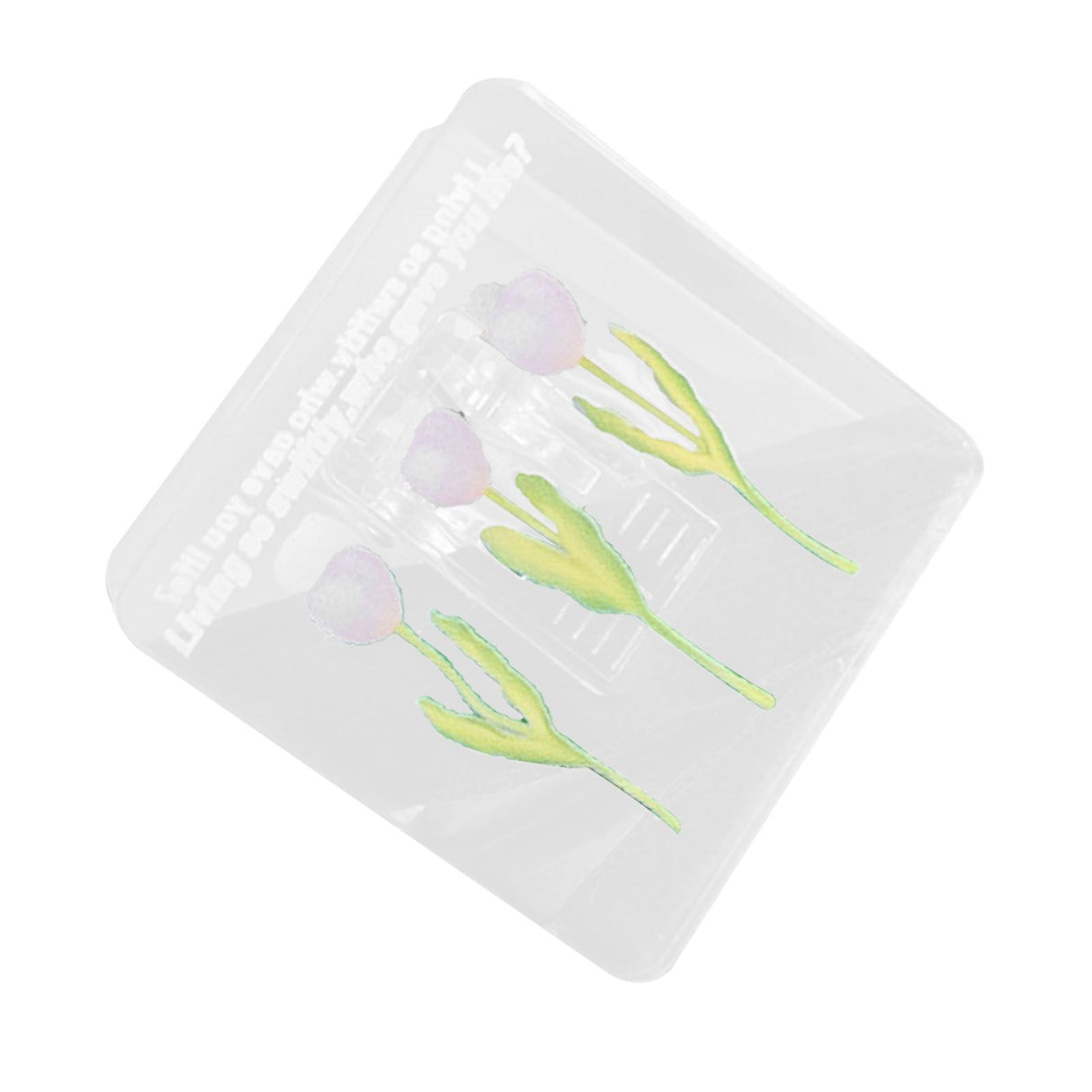 Double Sided Photo Clip Acrylic Tulip Pattern Multifunctional Transparent Paper Clamp for Organization Light Pink