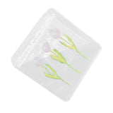 Double Sided Photo Clip Acrylic Tulip Pattern Multifunctional Transparent Paper Clamp for Organization Light Pink