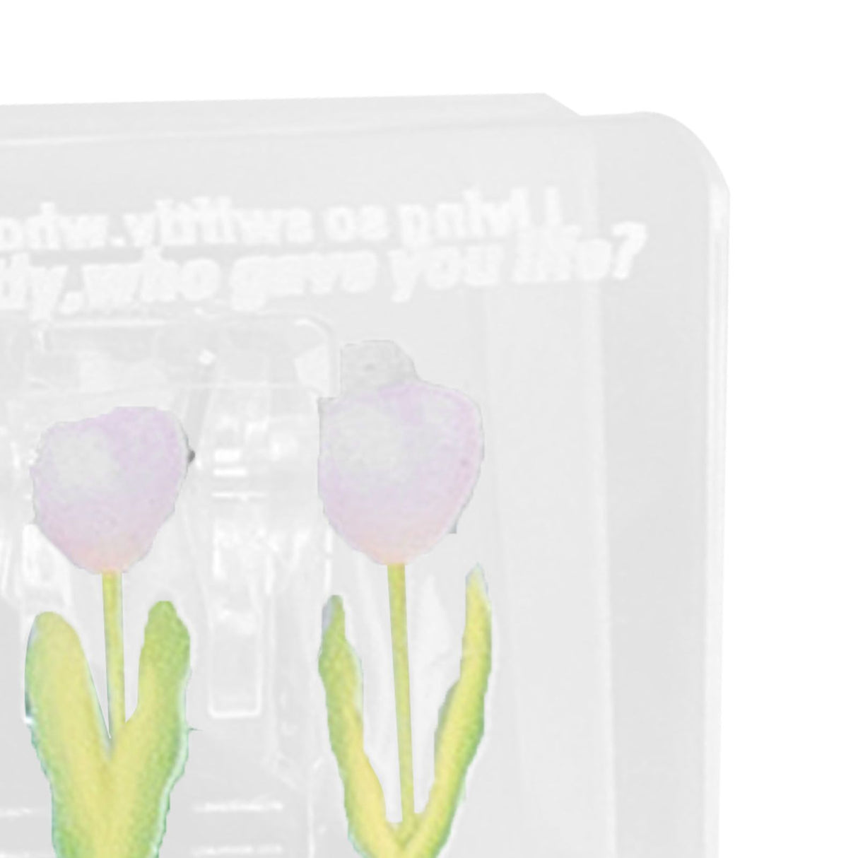 Double Sided Photo Clip Acrylic Tulip Pattern Multifunctional Transparent Paper Clamp for Organization Light Pink