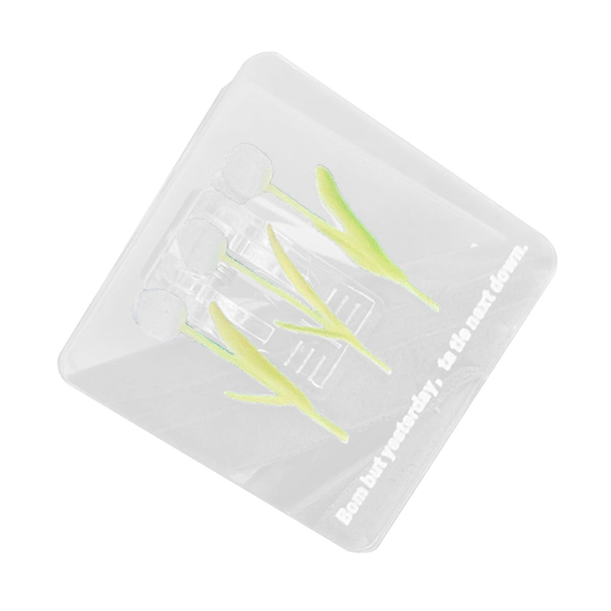 Double Sided Photo Clip Acrylic Tulip Pattern Multifunctional Transparent Paper Clamp for Organization Light White