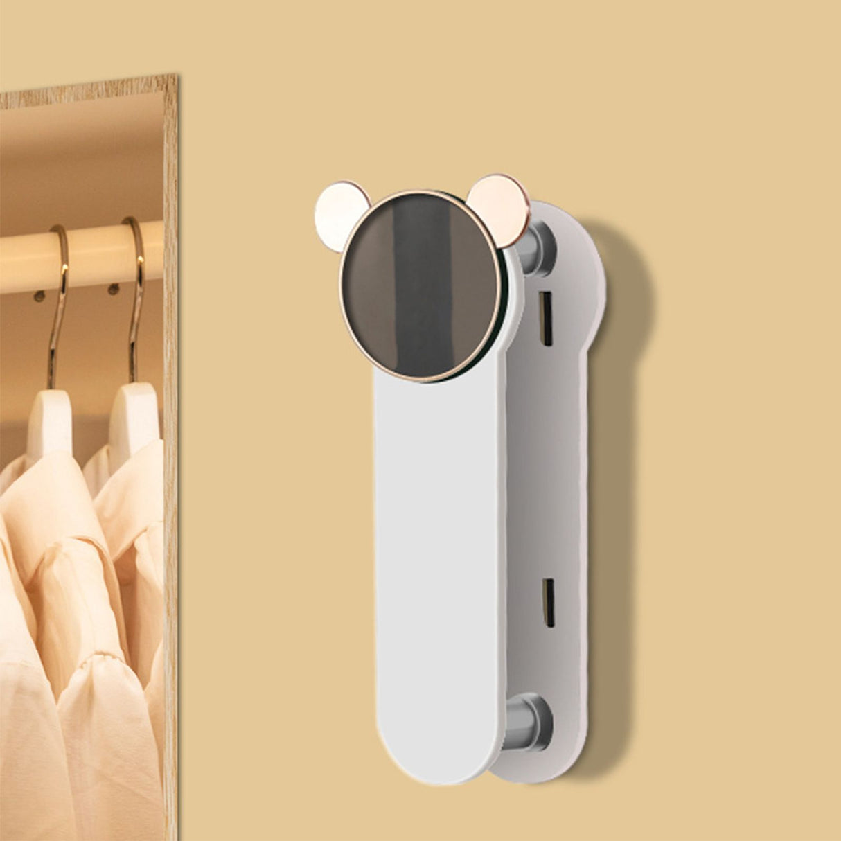Wall Clothes Hangers Organizer Retractable Adhesive Space Saving Clothing Hanger Stacker Rack for Bedroom Balcony White