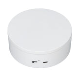 White Automatic 360° Rotating Display Turntable 3KG Load Bearing Electric Display Turntable Stand for Shop Diameter 13cm/5in - Front View
