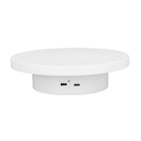 White Automatic 360° Rotating Display Turntable 3KG Load Bearing Electric Display Turntable Stand for Shop Diameter 15cm/6in - Side View
