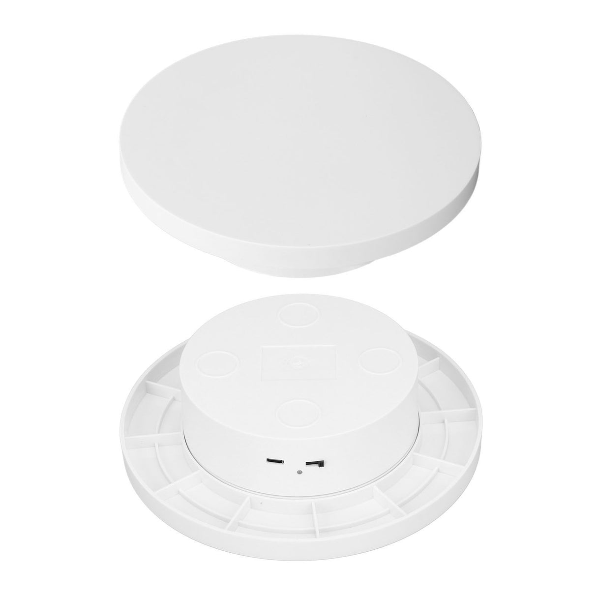 White Automatic 360° Rotating Display Turntable 3KG Load Bearing Electric Display Turntable Stand for Shop Diameter 15cm/6in