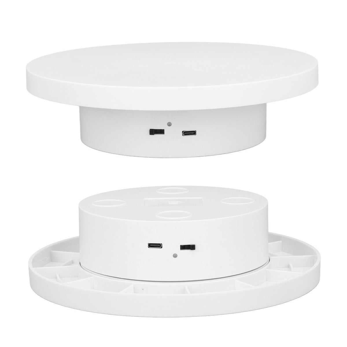 White Automatic 360° Rotating Display Turntable 3KG Load Bearing Electric Display Turntable Stand for Shop Diameter 15cm/6in