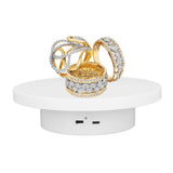 White Automatic 360° Rotating Display Turntable 3KG Load Bearing Electric Display Turntable Stand for Shop Diameter 15cm/6in