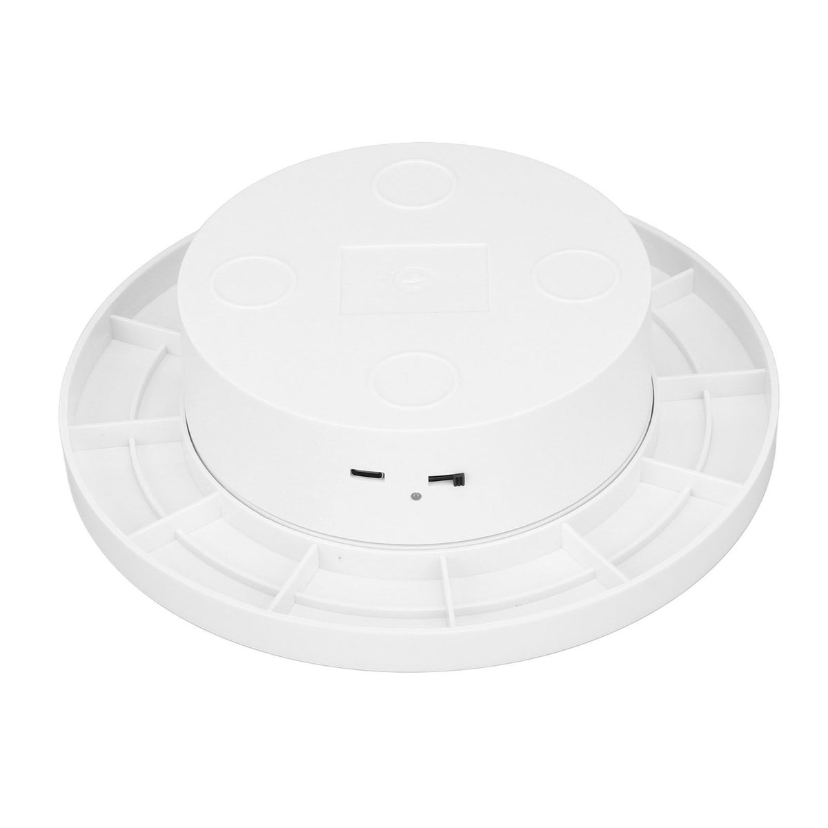 White Automatic 360° Rotating Display Turntable 3KG Load Bearing Electric Display Turntable Stand for Shop Diameter 15cm/6in