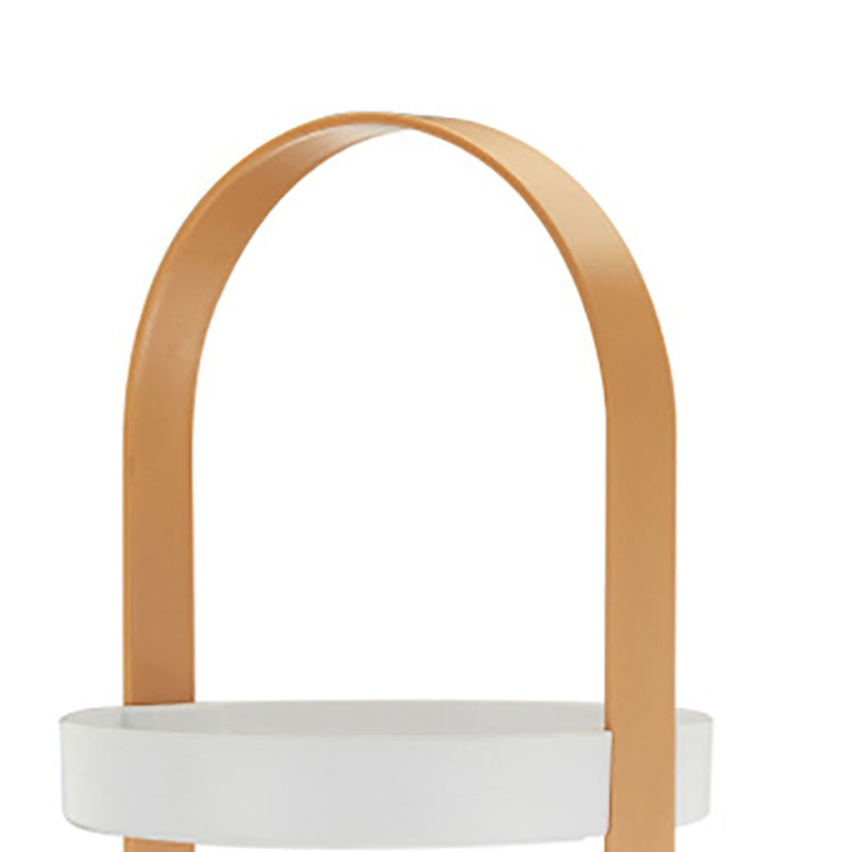 3 Layers Round Storage Rack Integral Handle 3 Layer Storage Round Stand for Bathroom Apricot