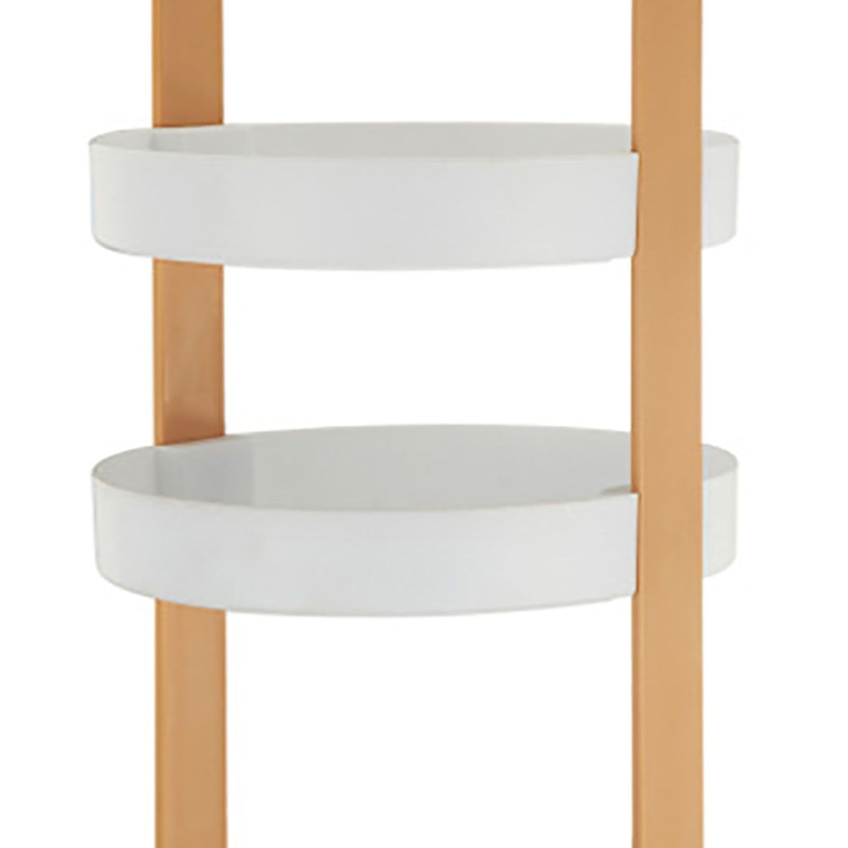 3 Layers Round Storage Rack Integral Handle 3 Layer Storage Round Stand for Bathroom Apricot