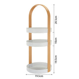 3 Layers Round Storage Rack Integral Handle 3 Layer Storage Round Stand for Bathroom Apricot - Extra Image