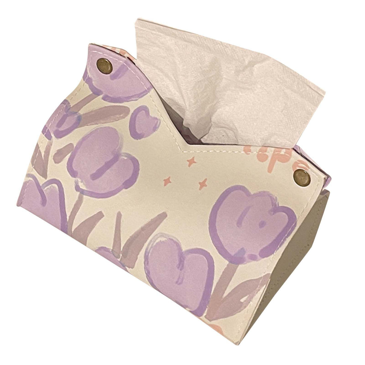 Paper Box Cover Large Cute PU Leather Facial Hand Paper Box Cover for Bedroom Living Room Cars Purple