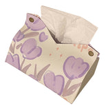 Paper Box Cover Large Cute PU Leather Facial Hand Paper Box Cover for Bedroom Living Room Cars Purple