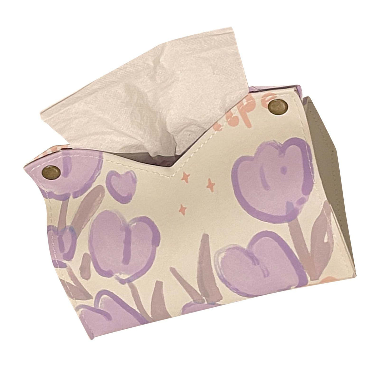 Paper Box Cover Large Cute PU Leather Facial Hand Paper Box Cover for Bedroom Living Room Cars Purple