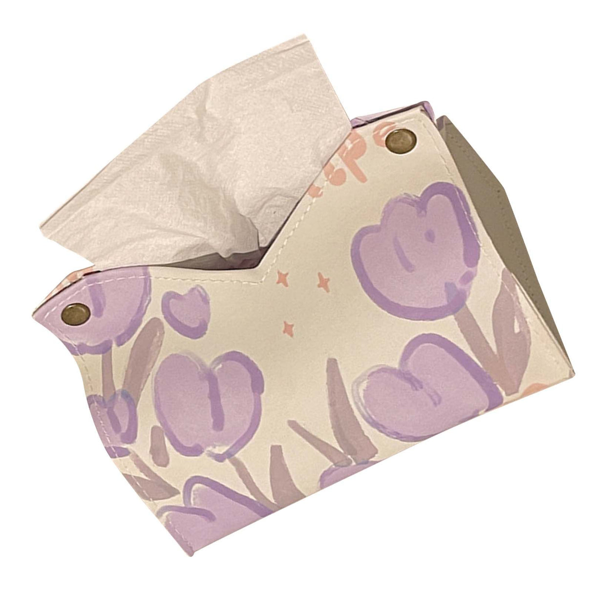 Paper Box Cover Large Cute PU Leather Facial Hand Paper Box Cover for Bedroom Living Room Cars Purple