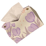 Paper Box Cover Large Cute PU Leather Facial Hand Paper Box Cover for Bedroom Living Room Cars Purple - Extra Image