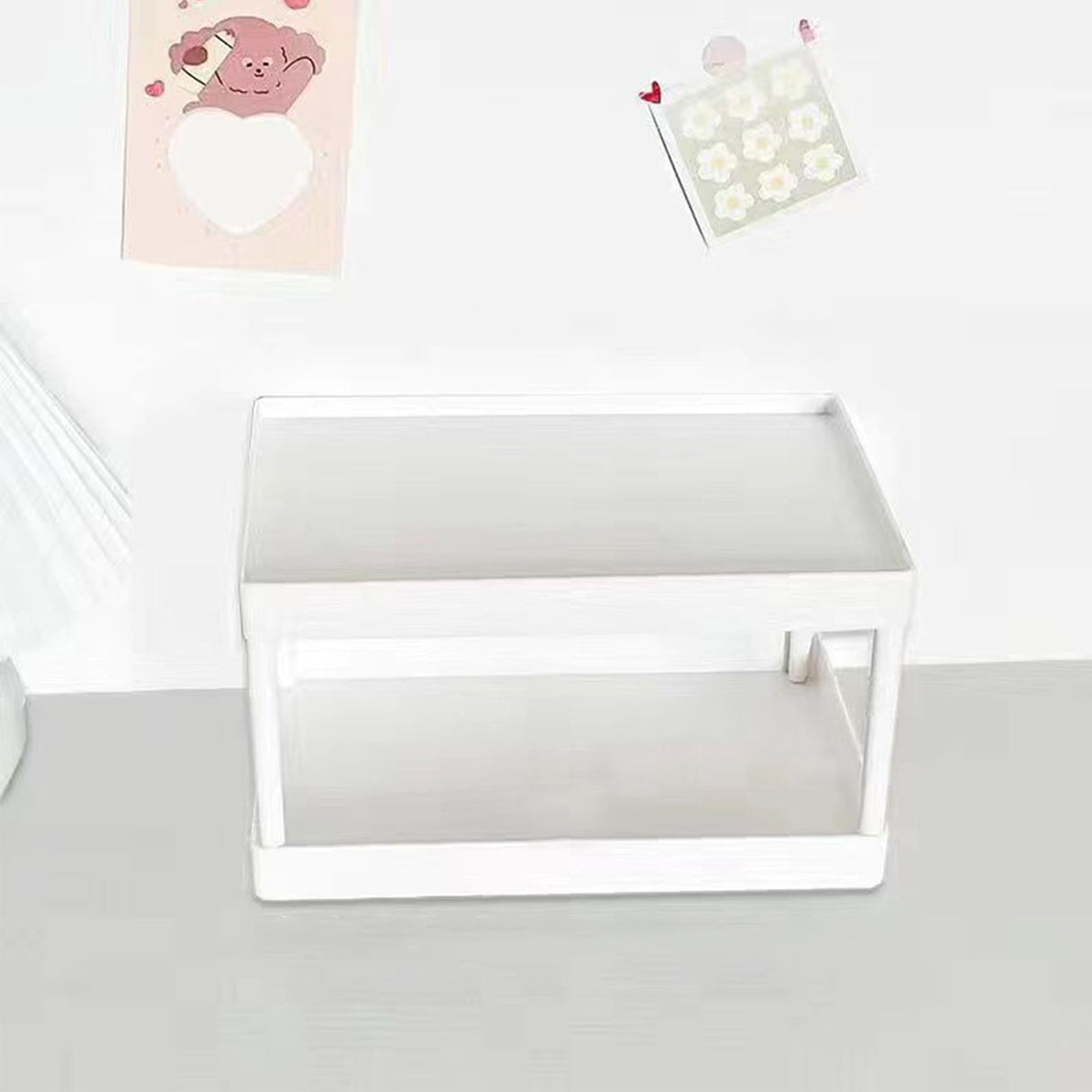 Makeup Stand 2 Layer Organizer Bedroom Office Student Dormitories Desktop Debris Storage Rack Small