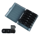 3 Times A Day 7 Day Pill Organizer 21 Grid Portable Pill Organizer Travel Medicine Container Black Black Shell