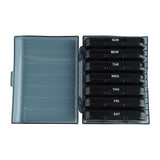3 Times A Day 7 Day Pill Organizer 21 Grid Portable Pill Organizer Travel Medicine Container Black Black Shell - Close-Up Angle