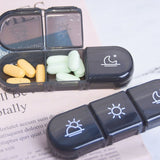 3 Times A Day 7 Day Pill Organizer 21 Grid Portable Pill Organizer Travel Medicine Container Black Black Shell