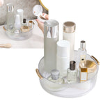 360 Rotating Cosmetic Organizer Texture Storage Rotating Makeup Desk Organizer with Handle for Bathroom Washroom Transparent