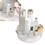 360 Rotating Cosmetic Organizer Texture Storage Rotating Makeup Desk Organizer with Handle for Bathroom Washroom Transparent - 45-Degree Angle