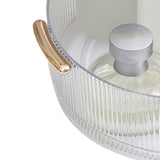 360 Rotating Cosmetic Organizer Texture Storage Rotating Makeup Desk Organizer with Handle for Bathroom Washroom Transparent