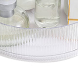 360 Rotating Cosmetic Organizer Texture Storage Rotating Makeup Desk Organizer with Handle for Bathroom Washroom Transparent
