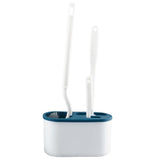 4 Pieces Toilet Bowl Brush Set Punch Free Wall Mounted Toilet Brush Holder with 3 Brush for Bathroom Blue