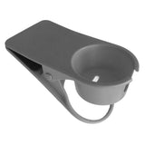 Desk Cup Holder Clip Space Saving Large Multifunctional Table Clamp Mug Stand for Beverage Bottle Gray - Front View