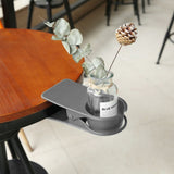 Desk Cup Holder Clip Space Saving Large Multifunctional Table Clamp Mug Stand for Beverage Bottle Gray - 45-Degree Angle